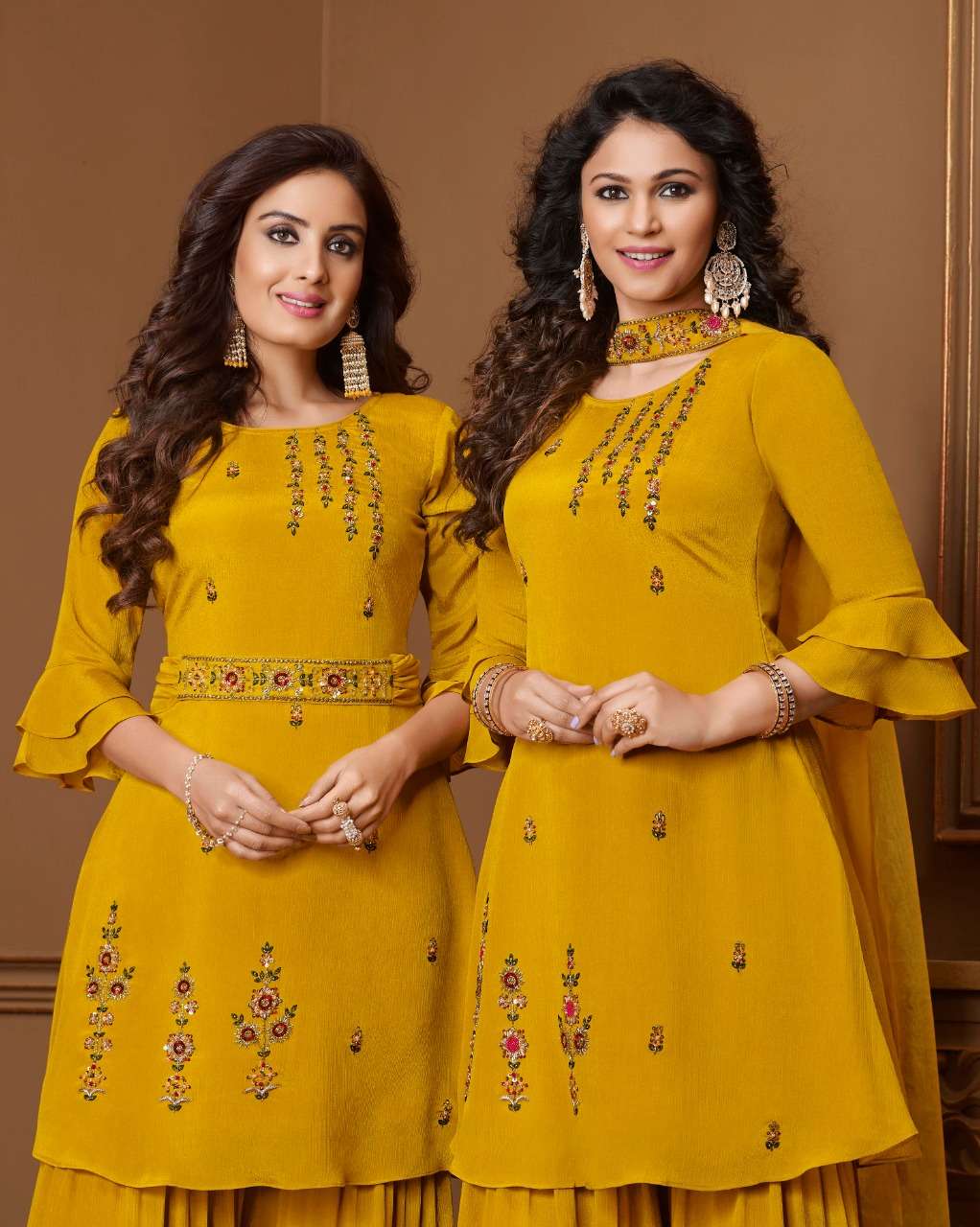 Lily & Lali-Glorious-Handwork-Chinnon-Kurti-Gharara-Organza-Dupatta-8073-C